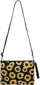 img 3 attached to 🌻 Women's Sunflower Crossbody Bag: Clutch Wristlet Purse with Adjustable Strap—Ideal Crossover Accessory