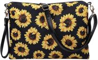 🌻 women's sunflower crossbody bag: clutch wristlet purse with adjustable strap—ideal crossover accessory logo