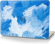 🔵 kecc laptop case for macbook pro 13" (2021/2020/2019/2018/2017/2016) - blue water paint hard shell cover logo