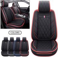 aierxuan 2 front drive car seat covers waterproof leather non-slip universal compatible with civic escape edge fusion sorento soul optima cadenza jetta passat (2 pcs front logo