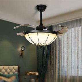 img 4 attached to 🌀 Kankanray Tiffany Style 42'' Ceiling Fan with Lights and Remote, Retractable Fandelier Fan with 3 Speeds, 3 Colors LED Light, Classic Chandelier Ceiling Fan for Living, Bedroom, and Dining Room