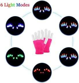 img 3 attached to 🧤 JoFAN Light Up Gloves: Fun LED Rave Toys for Kids Teens - Perfect Gifts, Stocking Stuffers & Party Favors! (Ages 4-9, Pink)