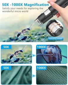 img 3 attached to 🔬 WiFi Digital Microscope for iPhone & Android: 1080P USB Camera with 50X - 1000X Magnification, Wireless Handheld Mini Microscope with LED Lights for Phone, Tablet, Computer