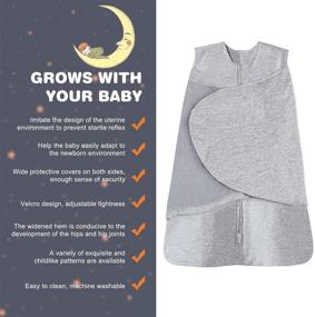 img 2 attached to 👶 Soft Ftikvo Swaddle-Blanket for Baby Girl & Boy | Newborn Sleep Sack | Infant Transition Safe Wrap Blankets | 100% Cotton Breathable Material | Grey Color | Large Size | Suitable for 3-6 Months