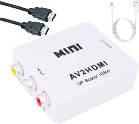 img 4 attached to 📺 Конвертер Honshen Mini AV в HDMI - 1080p RCA Composite CVBS AV в HDMI Видео Аудио Конвертер, Аналоговый в Цифровой конвертер с 3FT HDMI Кабелем (Белый)