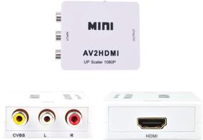 img 2 attached to 📺 Конвертер Honshen Mini AV в HDMI - 1080p RCA Composite CVBS AV в HDMI Видео Аудио Конвертер, Аналоговый в Цифровой конвертер с 3FT HDMI Кабелем (Белый)