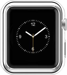 img 1 attached to 🕶️ Чехол для Apple Watch Leotop 44 мм 40 мм, мягкий плотный ТПУ-бампер, легкий тонкий защитный ударопрочный корпус, совместим с iWatch Series 6 5 4 SE (серебряный, 44 мм)