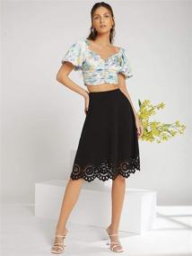 img 3 attached to SheIn Womens Pleated Pockets XX Large Women's Clothing in Skirts