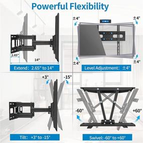 img 1 attached to 📺 Versatile Full Motion TV Mount Bracket for 32-65 Inch TVs, Swivels, Tilts & Rotates – Supports up to 121lbs