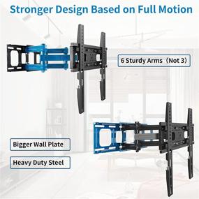 img 2 attached to 📺 Versatile Full Motion TV Mount Bracket for 32-65 Inch TVs, Swivels, Tilts & Rotates – Supports up to 121lbs