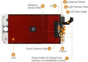 img 2 attached to 📱 Screen Replacement LCD Digitizer Assembly Touchscreen Front Glass White for iPhone 6 (4.7 Inch) A1549 A1586 A1589