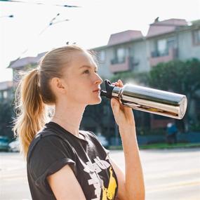 img 2 attached to 🍶 Geysa Stainless Steel Water Bottle: Insulated, Reusable, Vacuum Sealed - Sweat Proof, Leak Proof Travel Mug (Chrome, 20oz)