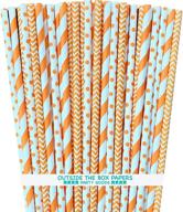 paper straws orange stripe chevron logo