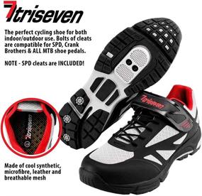 img 2 attached to 🚴 TriSeven Mountain MTB Shoes: Lightweight, Breathable Synthetic Leather, Anti-Slip Heel & SPD/Indoor Cycling Compatible!