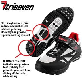 img 1 attached to 🚴 TriSeven Mountain MTB Shoes: Lightweight, Breathable Synthetic Leather, Anti-Slip Heel & SPD/Indoor Cycling Compatible!