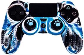 img 2 attached to 🎮 PS4/SLIM/PRO Controller Protective Skins - Taifond Anti-Slip Silicone Cover with 4 Thumb Grip Caps (White&amp;Blue)