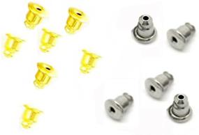 img 1 attached to 🔒 Honbay Bullet Clutch Earring Backs: 200pcs Hypoallergenic Earring Findings for Enhanced Safety (6x5mm)