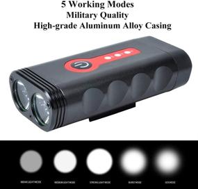 img 1 attached to BurningSun Bike Light Set: 1000 Lumens Super Bright, USB Rechargeable, 360° Rotatable, Waterproof, Cycling Headlight and Taillight Combo