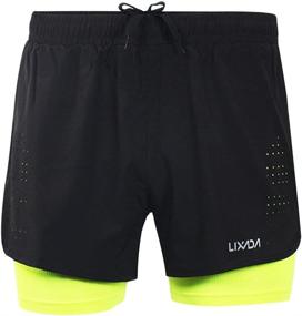 img 3 attached to 🏃 Lixada Men's 2-in-1 Running Shorts - Quick Dry, Breathable, Active Training, Exercise, Jogging, Cycling Shorts