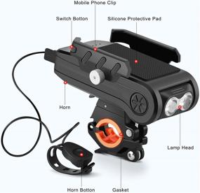 img 3 attached to Tsuinz Bike Lights: USB Rechargeable Front and Back Bicycle Light with Waterproof Mount and Phone Holder