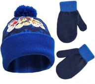сохраните тепло малышей с набором зимней шапки nickelodeon для мальчиков - 🧒 шапка и варежки paw patrol с маршаллом, чейзом и рэбблом для детей возрастом от 2 до 4 лет. логотип