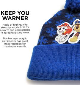 img 1 attached to Keep Your Little Ones Warm with Nickelodeon Boys Winter Hat Set - 🧒 Paw Patrol's Marshall, Chase and Rubble Toddler Beanie and Mittens for Kids Age 2-4