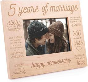 img 2 attached to 🎉 GSM Brands 5th Anniversary Wooden Picture Frame - Celebrating 5 Years of Marriage