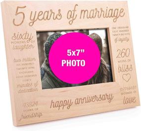 img 1 attached to 🎉 GSM Brands 5th Anniversary Wooden Picture Frame - Celebrating 5 Years of Marriage