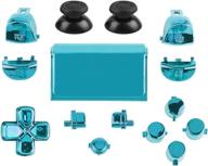 🔧 blue jadebones chrome plating buttons repair kit for ps4 slim ps4 pro controller, gen 2 action home share options buttons & d-pad & r1 l1 r2 l2 trigger & touchpad full set logo
