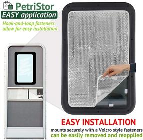 img 1 attached to 🚐 RV Reflective Door Window Cover - PetriStor 16 X 25 Sun Shield: Regulates Temperature & Protects RV from Harmful UV Rays, Color: White