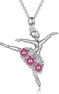 🩰 aoboco sterling silver ballerina necklace: birthstone crystals, ballet themed dancer gifts for girls, teens, and women logo