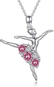 img 4 attached to 🩰 AOBOCO Sterling Silver Ballerina Necklace: Birthstone Crystals, Ballet Themed Dancer Gifts for Girls, Teens, and Women