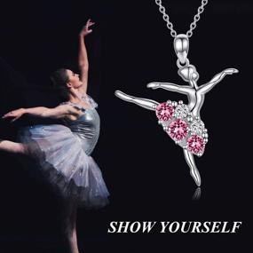 img 3 attached to 🩰 AOBOCO Sterling Silver Ballerina Necklace: Birthstone Crystals, Ballet Themed Dancer Gifts for Girls, Teens, and Women