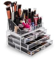 💄 organize and showcase your makeup collection with brookstone's clear cosmetic display case and drawer organizer logo
