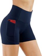 ultimate fitness essential: the gym people high waist yoga shorts with tummy control & deep pockets логотип