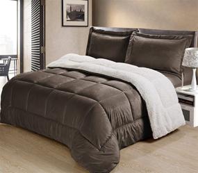 img 2 attached to 🍫 Cathay Home Queen Comforter Set in Chocolate: Luxuriously Comfortable Bedding