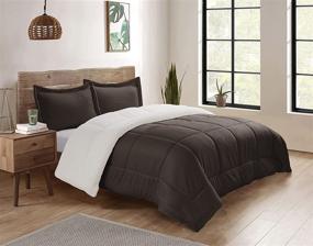 img 4 attached to 🍫 Cathay Home Queen Comforter Set in Chocolate: Luxuriously Comfortable Bedding