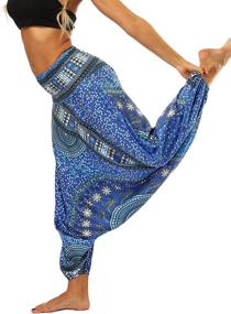 img 1 attached to Womens Bohemian Pants Smocked Trousers Bedding and Comforters & Sets