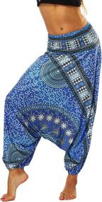 img 4 attached to Womens Bohemian Pants Smocked Trousers Bedding and Comforters & Sets