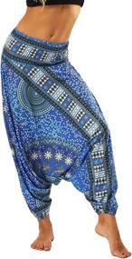 img 3 attached to Womens Bohemian Pants Smocked Trousers Bedding and Comforters & Sets