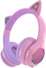 img 4 attached to 🎧 Midola Bluetooth 5.0 Wireless Over Ear Cat Light Foldable Stereo Gaming Music Headphones with AUX 3.5mm Mic Volume Control (Limited to 110-85 dB) - Suitable for Adults & Kids, Cellphones, Tablets, TVs, Games - B11 Pink