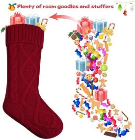 img 2 attached to 🎄 Coindivi Knit Christmas Stockings 4 Pack: Festive Red and White Stocking Kits for Trees, Door & Fireplace Decorations - Perfect for Holiday Family Party