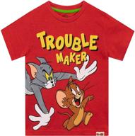 🐭 tom and jerry boys cartoon t-shirt for boys' clothing - tops, tees, and shirts logo