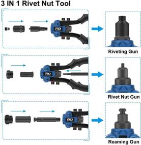 img 3 attached to 🛠️Профессиональный инструмент для установки розеточных гаек Prostormer - комплект гаечно-пистолетной резьбонарезательной машинки - 3 в 1, включающий 6 метрических и SAE-мандрилов, 2 резьбонарезных мандрилов, 50 шт. розеток, 60 шт. гаек и прочный чемодан для хранения.