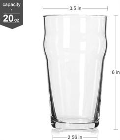 img 3 attached to Pint Glasses, 20 OZ British Beer Glass, Classic Craft Beer Glasses, Premium Tumbler Set of 4, Pub Beer Glasses with Unique Design and Easy Stackability