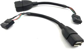 img 1 attached to 🔌 Duttek USB Header to USB Cable - High-Speed Motherboard Adapter Cord (2-Pack 0.1M)
