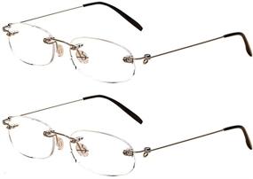 img 4 attached to SOOLALA Unisex Designer Rimless Reading Glasses: Lightweight & High-Quality Readers for a Comfortable Reading Experience