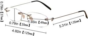 img 3 attached to SOOLALA Unisex Designer Rimless Reading Glasses: Lightweight & High-Quality Readers for a Comfortable Reading Experience