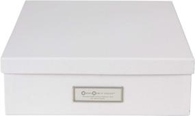img 3 attached to 📦 Bigso Oskar Fiberboard Label Frame Document Letter Box - White, 3.3 x 10.2 x 13.8 in: Spacious and Stylish Storage Solution