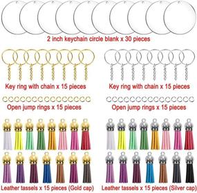 img 2 attached to 🔑 120 Pcs Acrylic Keychain Blanks Set - Includes 30 Clear Circle Blanks, 30 Key Rings with Chain, 30 Keychain Tassels, and 30 Jump Rings for DIY Projects and Crafts